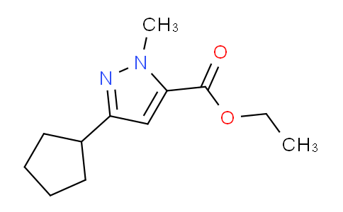 CAS No. 1033443-99-0, Ethyl 3-cyclopentyl-1-methyl-1H-pyrazole-5-carboxylate