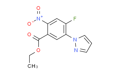 CAS No. 1256633-41-6, Ethyl 4-Fluoro-2-nitro-5-(1-pyrazolyl)benzoate