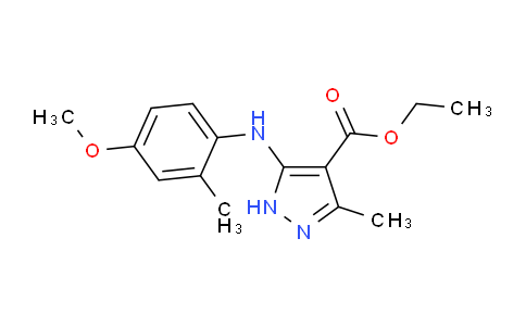 CAS No. 1355959-27-1, Ethyl 5-((4-methoxy-2-methylphenyl)amino)-3-methyl-1H-pyrazole-4-carboxylate