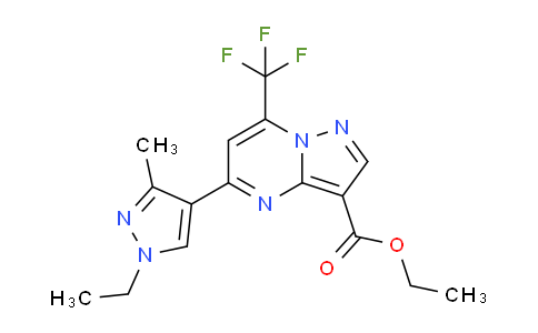 CAS No. 512814-13-0, Ethyl 5-(1-ethyl-3-methyl-1H-pyrazol-4-yl)-7-(trifluoromethyl)pyrazolo[1,5-a]pyrimidine-3-carboxylate