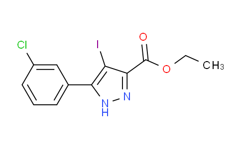 CAS No. 1370022-89-1, Ethyl 5-(3-chlorophenyl)-4-iodo-1H-pyrazole-3-carboxylate