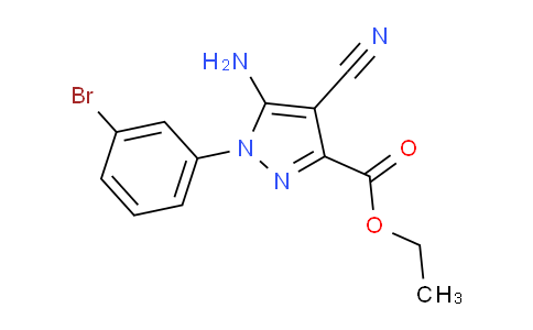 CAS No. 1150163-94-2, Ethyl 5-amino-1-(3-bromophenyl)-4-cyano-1H-pyrazole-3-carboxylate