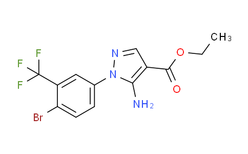 CAS No. 1186404-53-4, Ethyl 5-amino-1-(4-bromo-3-(trifluoromethyl)phenyl)-1H-pyrazole-4-carboxylate