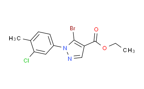 CAS No. 1399663-13-8, Ethyl 5-bromo-1-(3-chloro-4-methylphenyl)-1H-pyrazole-4-carboxylate