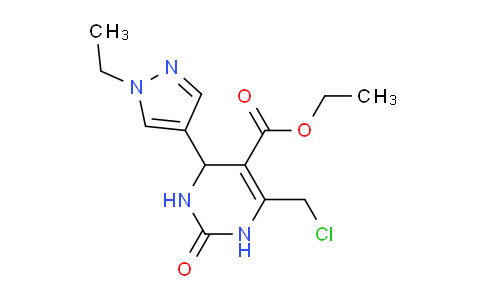 CAS No. 1005627-70-2, Ethyl 6-(chloromethyl)-4-(1-ethyl-1H-pyrazol-4-yl)-2-oxo-1,2,3,4-tetrahydropyrimidine-5-carboxylate