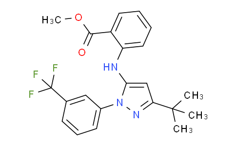 CAS No. 1956322-53-4, Methyl 2-((3-(tert-butyl)-1-(3-(trifluoromethyl)phenyl)-1H-pyrazol-5-yl)amino)benzoate