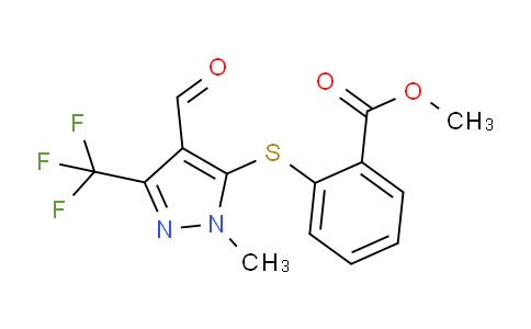 CAS No. 321553-50-8, Methyl 2-((4-formyl-1-methyl-3-(trifluoromethyl)-1H-pyrazol-5-yl)thio)benzoate