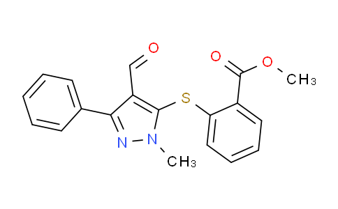 CAS No. 321538-23-2, Methyl 2-((4-formyl-1-methyl-3-phenyl-1H-pyrazol-5-yl)thio)benzoate