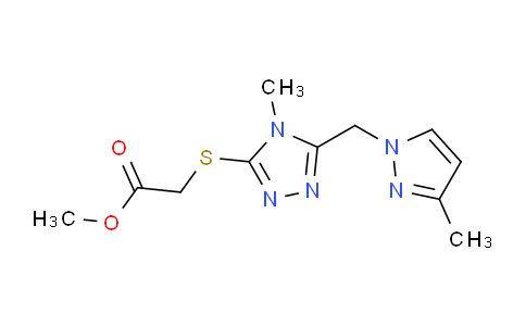 CAS No. 1001519-00-1, Methyl 2-((4-methyl-5-((3-methyl-1H-pyrazol-1-yl)methyl)-4H-1,2,4-triazol-3-yl)thio)acetate