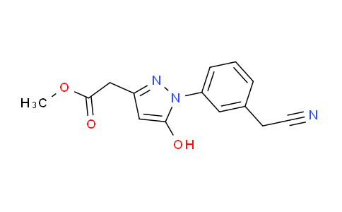 CAS No. 1956335-81-1, Methyl 2-(1-(3-(cyanomethyl)phenyl)-5-hydroxy-1H-pyrazol-3-yl)acetate