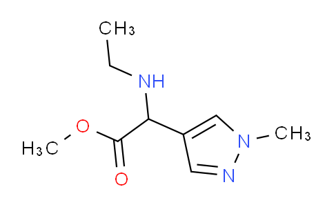 CAS No. 1218520-37-6, Methyl 2-(ethylamino)-2-(1-methyl-1H-pyrazol-4-yl)acetate