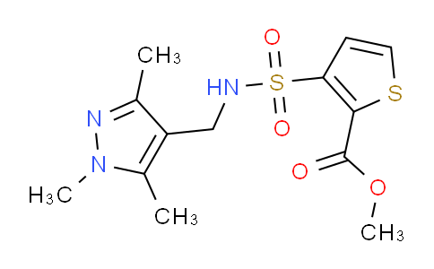 CAS No. 1172372-80-3, Methyl 3-(N-((1,3,5-trimethyl-1H-pyrazol-4-yl)methyl)sulfamoyl)thiophene-2-carboxylate