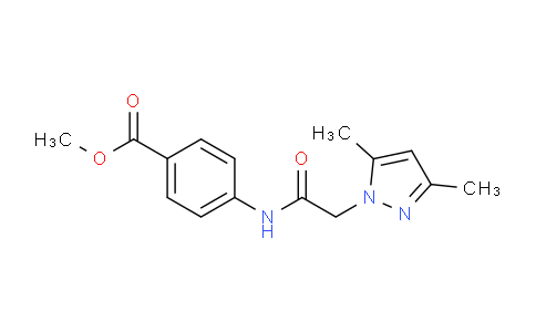 CAS No. 321166-44-3, Methyl 4-(2-(3,5-dimethyl-1H-pyrazol-1-yl)acetamido)benzoate