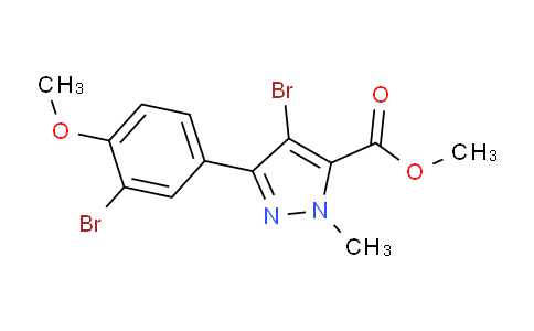 CAS No. 1439441-56-1, Methyl 4-bromo-3-(3-bromo-4-methoxyphenyl)-1-methyl-1H-pyrazole-5-carboxylate