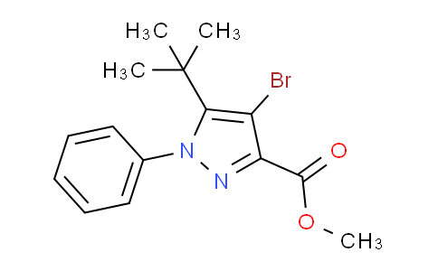 CAS No. 1262865-57-5, Methyl 4-bromo-5-(tert-butyl)-1-phenyl-1H-pyrazole-3-carboxylate