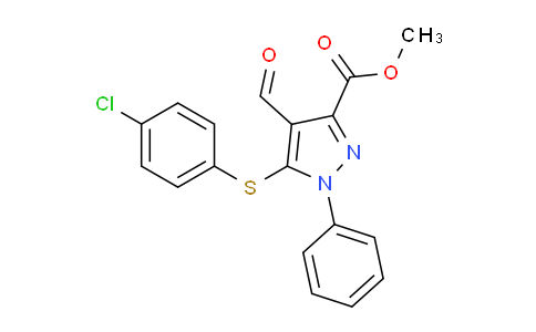 CAS No. 449778-53-4, Methyl 5-((4-chlorophenyl)thio)-4-formyl-1-phenyl-1H-pyrazole-3-carboxylate