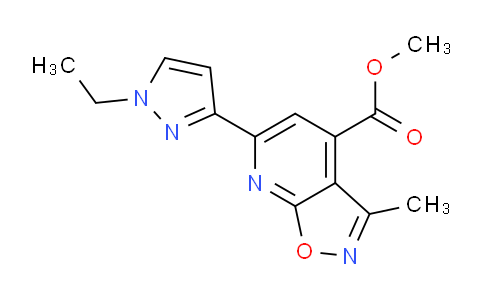 CAS No. 1172804-59-9, Methyl 6-(1-ethyl-1H-pyrazol-3-yl)-3-methylisoxazolo[5,4-b]pyridine-4-carboxylate