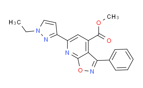 CAS No. 1170265-89-0, Methyl 6-(1-ethyl-1H-pyrazol-3-yl)-3-phenylisoxazolo[5,4-b]pyridine-4-carboxylate