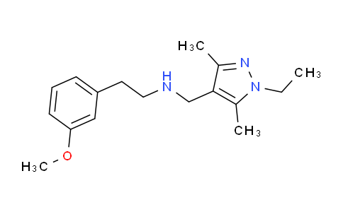 CAS No. 1170136-60-3, N-((1-Ethyl-3,5-dimethyl-1H-pyrazol-4-yl)methyl)-2-(3-methoxyphenyl)ethanamine