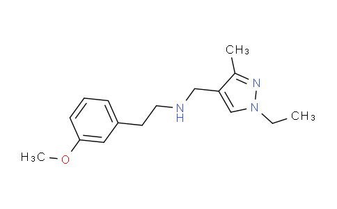 CAS No. 1170202-64-8, N-((1-Ethyl-3-methyl-1H-pyrazol-4-yl)methyl)-2-(3-methoxyphenyl)ethanamine