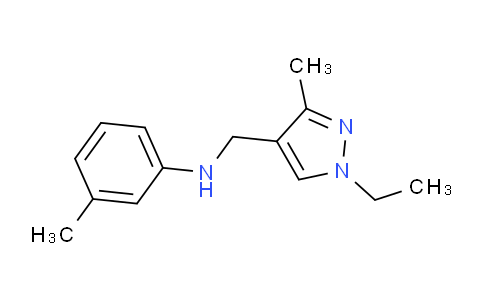 CAS No. 1006322-94-6, N-((1-Ethyl-3-methyl-1H-pyrazol-4-yl)methyl)-3-methylaniline