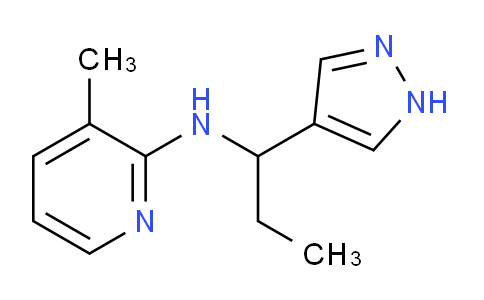 CAS No. 1365941-24-7, N-(1-(1H-Pyrazol-4-yl)propyl)-3-methylpyridin-2-amine