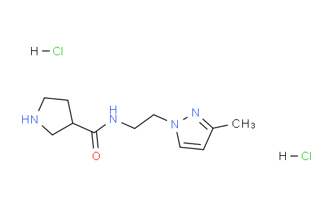 CAS No. 1185301-84-1, N-(2-(3-Methyl-1H-pyrazol-1-yl)ethyl)pyrrolidine-3-carboxamide dihydrochloride