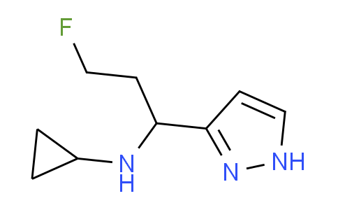 CAS No. 1427010-64-7, N-(3-Fluoro-1-(1H-pyrazol-3-yl)propyl)cyclopropanamine