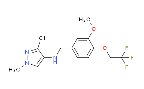 CAS No. 1006340-92-6, N-(3-Methoxy-4-(2,2,2-trifluoroethoxy)benzyl)-1,3-dimethyl-1H-pyrazol-4-amine