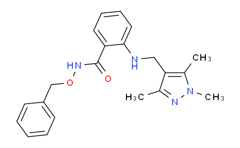 CAS No. 854381-05-8, N-(Benzyloxy)-2-(((1,3,5-trimethyl-1H-pyrazol-4-yl)methyl)amino)benzamide