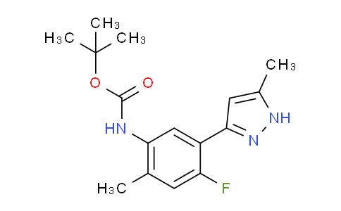 CAS No. 1232892-71-5, tert-Butyl (4-fluoro-2-methyl-5-(5-methyl-1H-pyrazol-3-yl)phenyl)carbamate