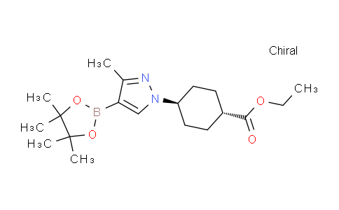 CAS No. 1350323-04-4, trans-Ethyl 4-(3-methyl-4-(4,4,5,5-tetramethyl-1,3,2-dioxaborolan-2-yl)-1H-pyrazol-1-yl)cyclohexanecarboxylate