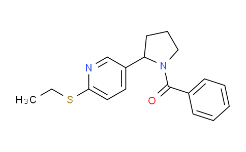 CAS No. 1352493-75-4, (2-(6-(Ethylthio)pyridin-3-yl)pyrrolidin-1-yl)(phenyl)methanone