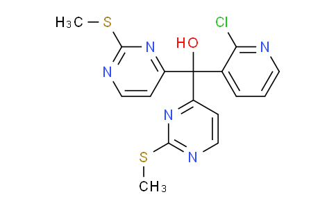CAS No. 330823-21-7, (2-Chloropyridin-3-yl)bis(2-(methylthio)pyrimidin-4-yl)methanol