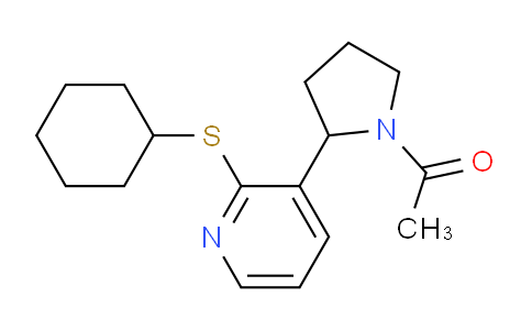 CAS No. 1352524-66-3, 1-(2-(2-(Cyclohexylthio)pyridin-3-yl)pyrrolidin-1-yl)ethanone
