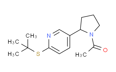 CAS No. 1352540-02-3, 1-(2-(6-(tert-Butylthio)pyridin-3-yl)pyrrolidin-1-yl)ethanone