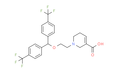 CAS No. 110283-79-9, 1-(2-(Bis(4-(trifluoromethyl)phenyl)methoxy)ethyl)-1,2,5,6-tetrahydropyridine-3-carboxylic acid