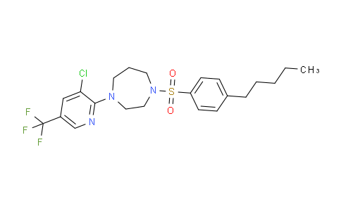 CAS No. 646456-06-6, 1-(3-Chloro-5-(trifluoromethyl)pyridin-2-yl)-4-((4-pentylphenyl)sulfonyl)-1,4-diazepane