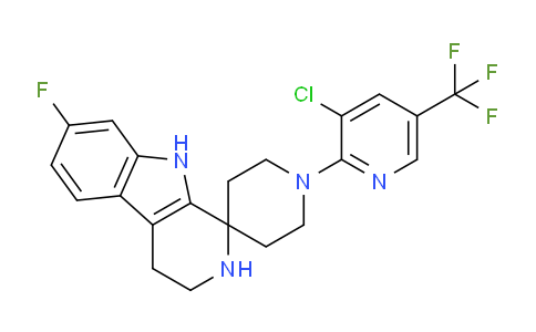 CAS No. 1025905-33-2, 1-(3-Chloro-5-(trifluoromethyl)pyridin-2-yl)-7'-fluoro-2',3',4',9'-tetrahydrospiro[piperidine-4,1'-pyrido[3,4-b]indole]