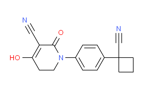 CAS No. 1236409-72-5, 1-(4-(1-Cyanocyclobutyl)phenyl)-4-hydroxy-2-oxo-1,2,5,6-tetrahydropyridine-3-carbonitrile