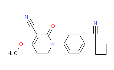 CAS No. 1236409-75-8, 1-(4-(1-Cyanocyclobutyl)phenyl)-4-methoxy-2-oxo-1,2,5,6-tetrahydropyridine-3-carbonitrile