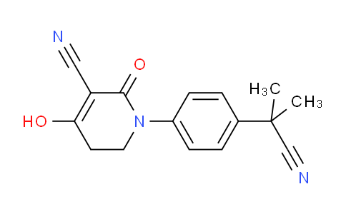 CAS No. 1236409-67-8, 1-(4-(2-Cyanopropan-2-yl)phenyl)-4-hydroxy-2-oxo-1,2,5,6-tetrahydropyridine-3-carbonitrile