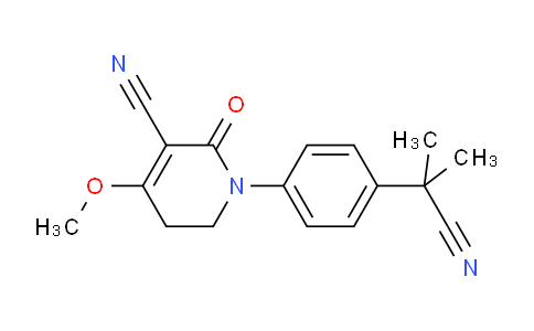 CAS No. 1236409-68-9, 1-(4-(2-Cyanopropan-2-yl)phenyl)-4-methoxy-2-oxo-1,2,5,6-tetrahydropyridine-3-carbonitrile