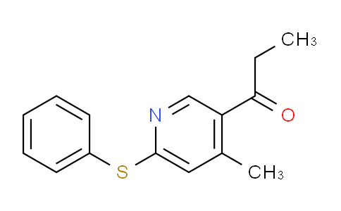CAS No. 1355192-42-5, 1-(4-Methyl-6-(phenylthio)pyridin-3-yl)propan-1-one
