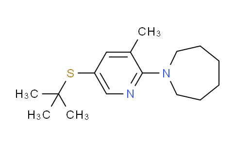 CAS No. 1355182-27-2, 1-(5-(tert-Butylthio)-3-methylpyridin-2-yl)azepane
