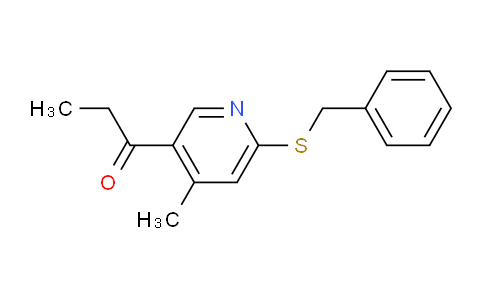 CAS No. 1355219-37-2, 1-(6-(Benzylthio)-4-methylpyridin-3-yl)propan-1-one