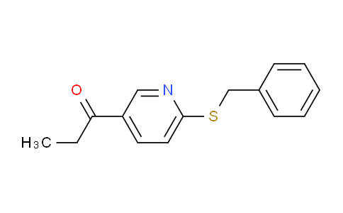 CAS No. 1355227-35-8, 1-(6-(Benzylthio)pyridin-3-yl)propan-1-one