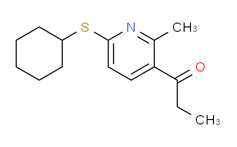 CAS No. 1355175-49-3, 1-(6-(Cyclohexylthio)-2-methylpyridin-3-yl)propan-1-one