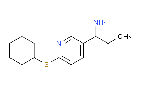 CAS No. 1355214-69-5, 1-(6-(Cyclohexylthio)pyridin-3-yl)propan-1-amine