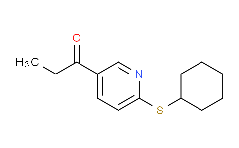 CAS No. 1355222-85-3, 1-(6-(Cyclohexylthio)pyridin-3-yl)propan-1-one